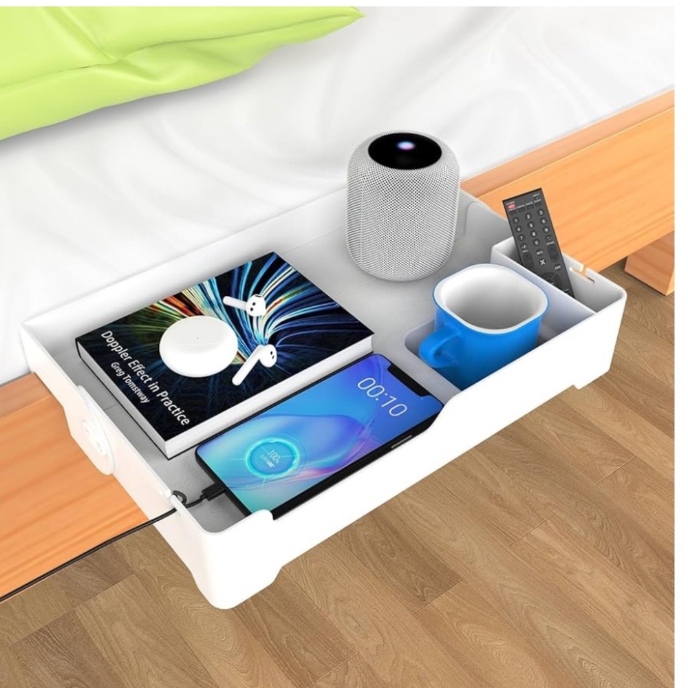 JUMEIHUI Folding Bedside Shelf for Bed College Dorm Organizer